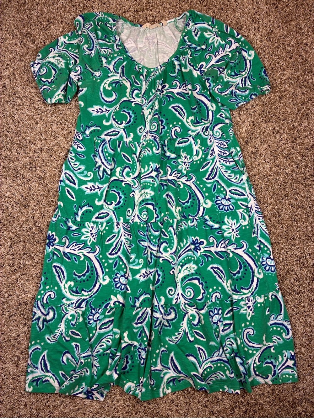Soft Surroundings llana Paisley Tiered Midi Dress - Picture 13 of 13